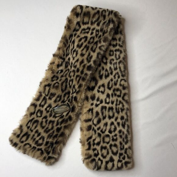 Vintage Leopard Faux Fur Wrap Shawl Scarf - Picture 4 of 7